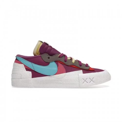 Nike Blazer Low Sacai KAWS Chunky Sneakers Purple and Blue