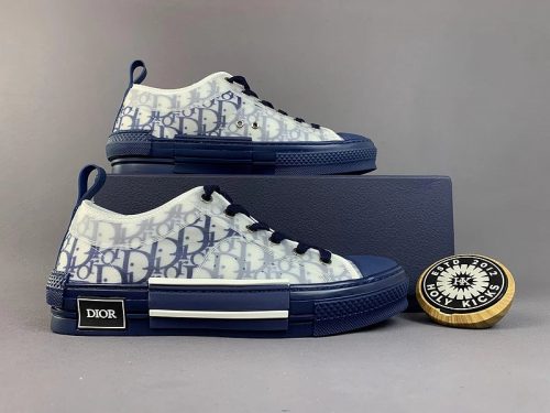 Dior B23 Low Top Sneakers Oblique Canvas Blue