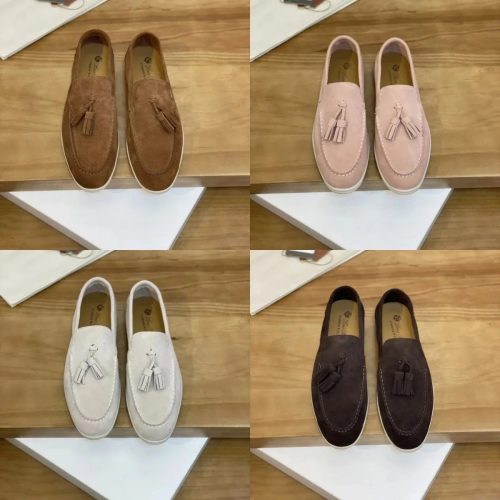 Loro Piana Summer Walk Tassel Suede Loafers Multicolor