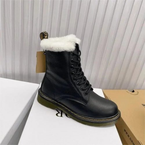 Dr. Martens 1460 Serena Faux Fur Lined Leather Boots Black
