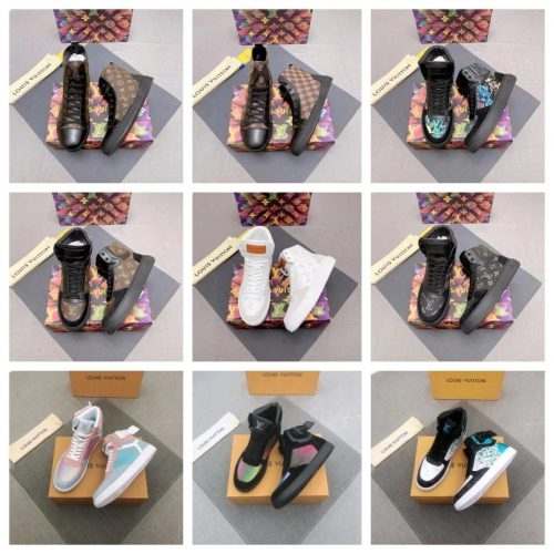 Louis Vuitton LV High Top Sneakers Luxury Casual Shoes Multicolor