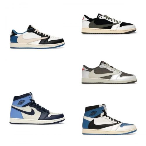 Nike Air Jordan 1 Travis Scott Collection Retro Sneakers Multicolor