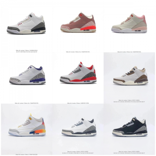 Nike Air Jordan 3 Retro Classic Basketball Sneakers Multicolor