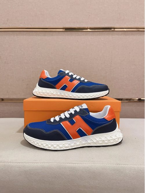 Hermes Bouncing chunky Sneakers Blue and Orange