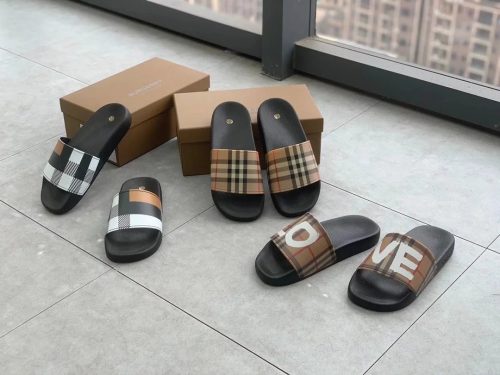 Burberry Check Print Casual Slides Multicolor