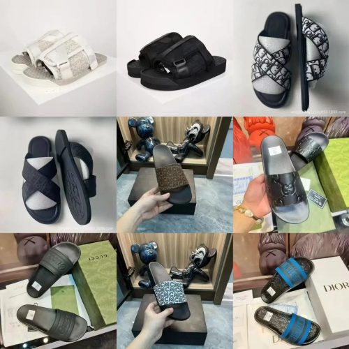 Dior Oblique Casual Slides Black and White