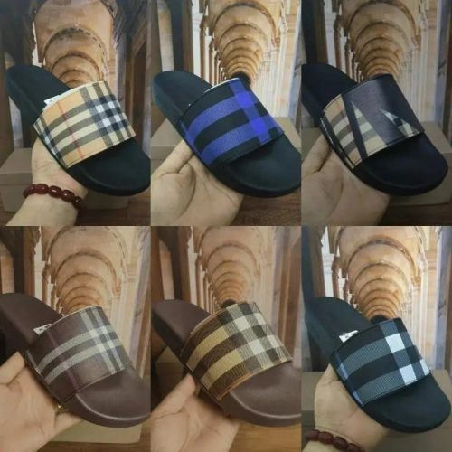 Burberry Check Print Casual Slides Multicolor