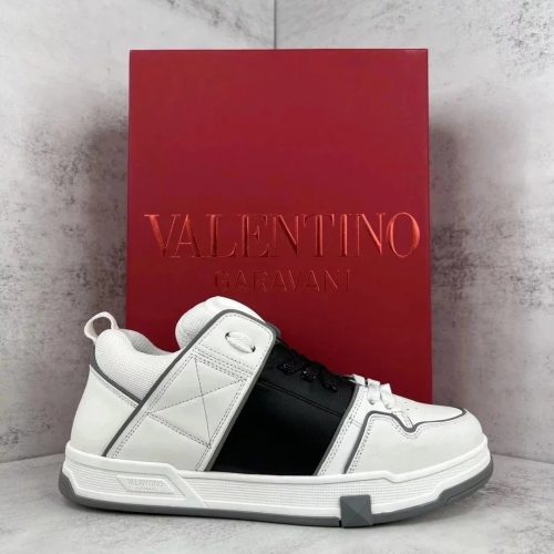 Valentino One Stud Chunky Sneakers Leather White and Black