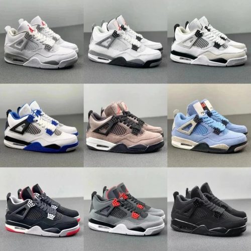 Jordan 4 Retro Iconic Basketball Sneakers Multicolor