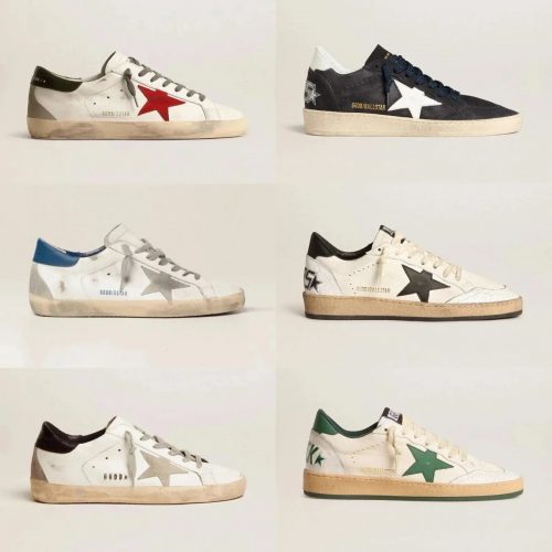Golden Goose GGDB Super-Star and Ball Star Distressed Sneakers Multicolor