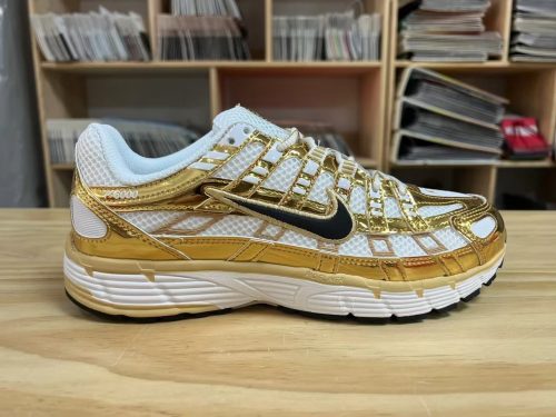 Nike P-6000 Chunky Sneakers Gold and White