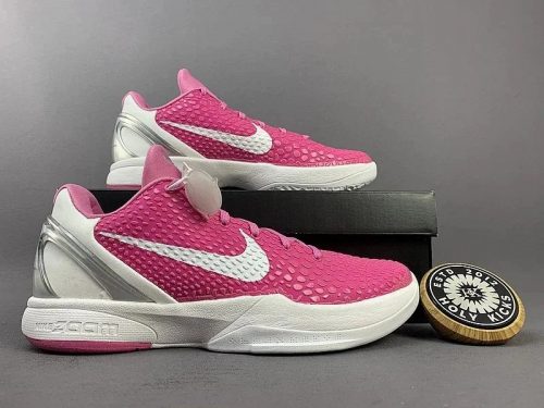 Nike Kobe 6 Protro Pink and White Basketball Shoes