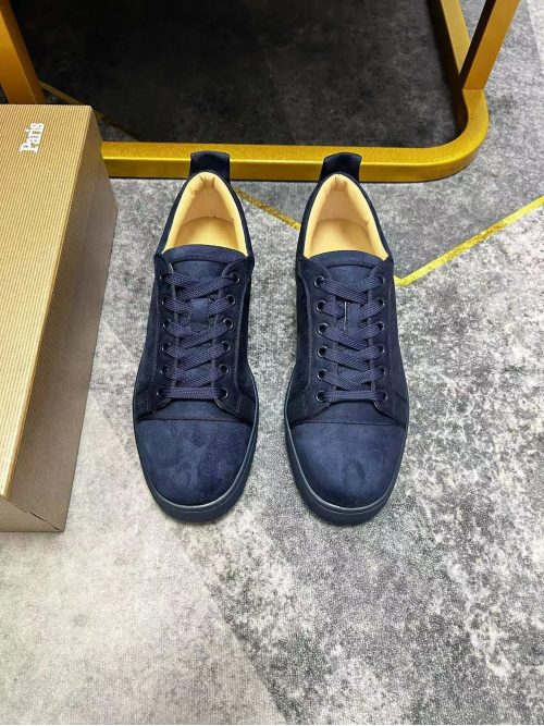 Christian Louboutin Louis Junior Suede Sneakers Blue