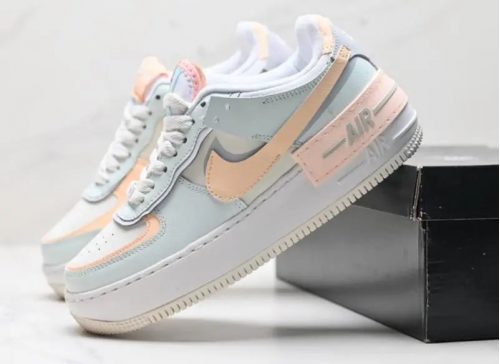 Nike Air Force 1 Shadow chunky Sneakers Light Blue and Beige