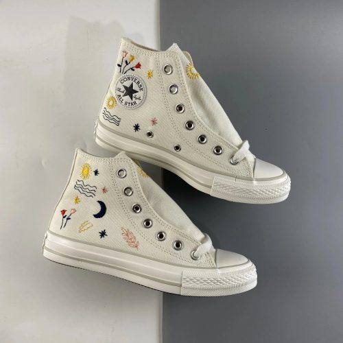 Converse Chuck Taylor All Star Embroidered High Top Sneakers White