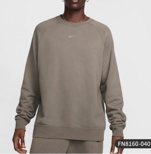 Nike FN8160-040 Minimalist Crewneck Sweatshirt Brown