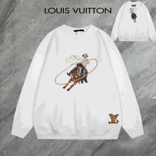 Louis Vuitton LV Cowboy Graphic Cotton Sweatshirt White