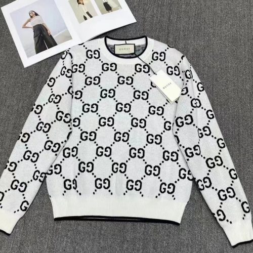 Gucci GG Monogram Knit Sweater White and Black