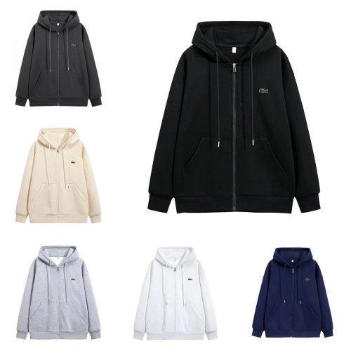Lacoste Zip-Up Hoodie Casual Cotton Sweatshirt Multicolor