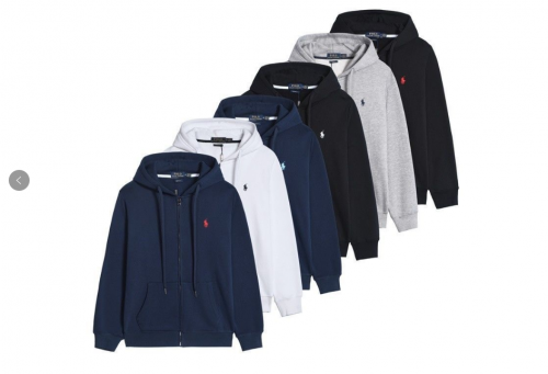 Ralph Lauren Polo Zip-Up Hoodie Classic Cotton Sweatshirt Multicolor