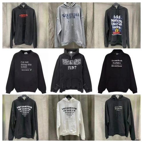 Vetements Graphic Print Oversized Hoodie Collection Multicolor