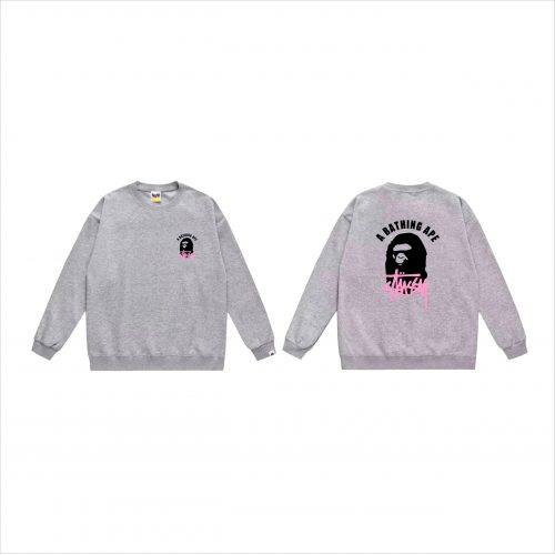 A Bathing Ape BAPE Ape Head Graphic Streetwear Sweatshirt Gray