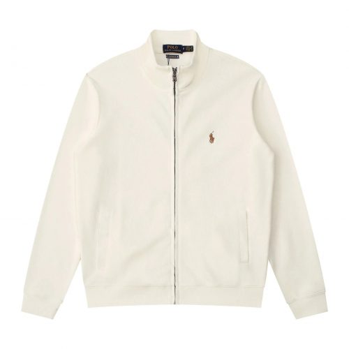 Polo Ralph Lauren PRL Full-Zip Mock Neck Cotton Sweatshirt White