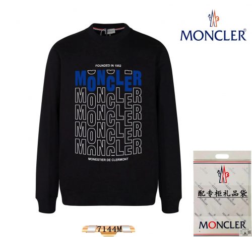 Moncler Graphic Print Cotton Sweatshirt Black