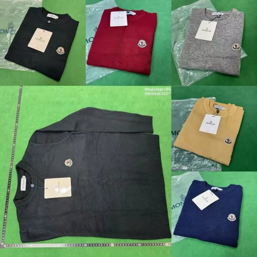 Moncler Crewneck Knit Sweater Casual Pullover Multicolor