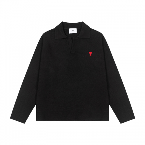 Ami Paris Ami Ami de Coeur Polo Sweater Knit Black