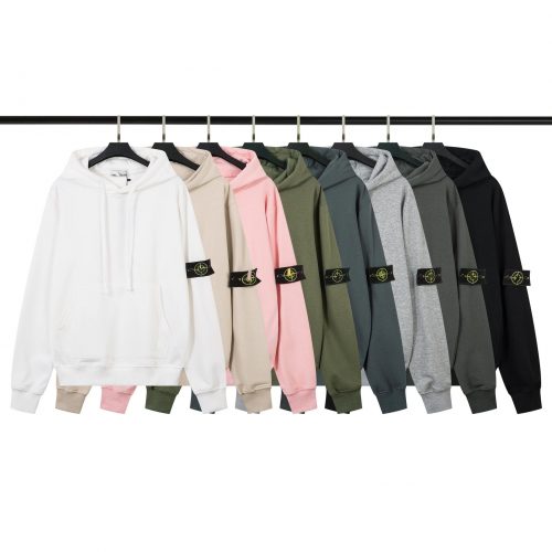 Stone Island Compass Patch Hoodie Cotton Sweatshirt Multicolor