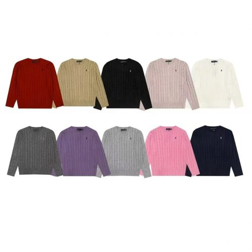 Ralph Lauren RL Cable Knit Cotton Sweater Multicolor