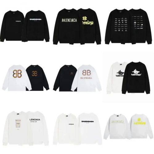 Balenciaga Graphic Print Oversized Crewneck Sweatshirt Multicolor