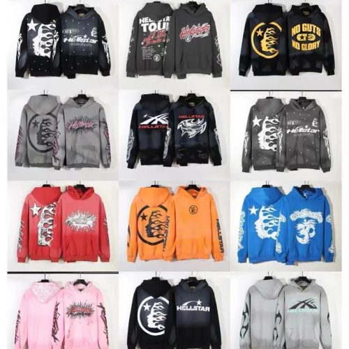 Hellstar Graphic Print Streetwear Hoodie Multicolor