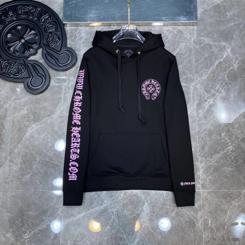 Chrome Hearts Horseshoe Print Graphic Streetwear Hoodie Black