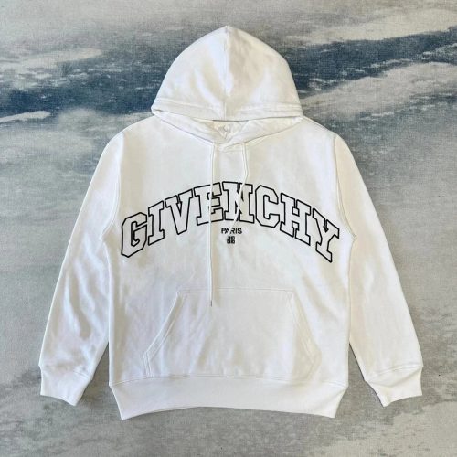 Givenchy Varsity Arch Logo Graphic Hoodie White
