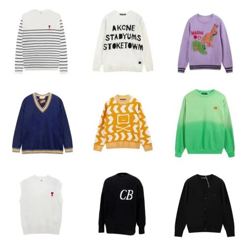 Acne Studios Graphic Knit Sweaters Casual Sweaters Multicolor
