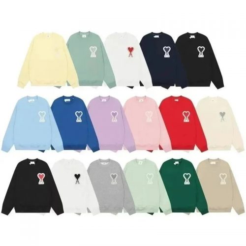 Ami Paris Ami de Coeur Cotton Crewneck Sweatshirt Multicolor