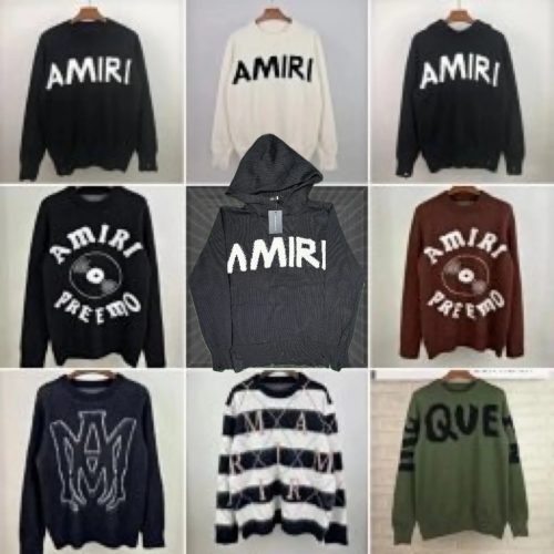 Amiri Graphic Knit Oversized Sweater Multicolor