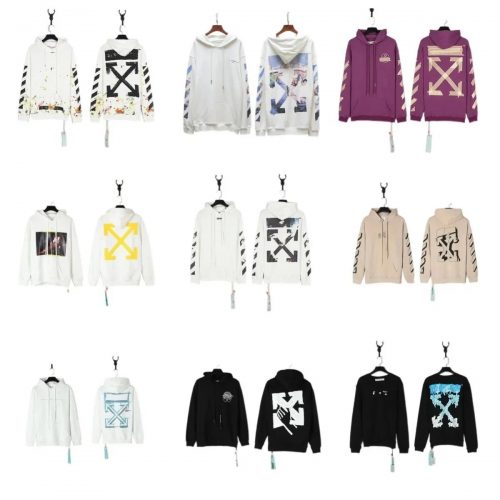 Off-White Graphic Print Arrows Streetwear Hoodie Multicolor