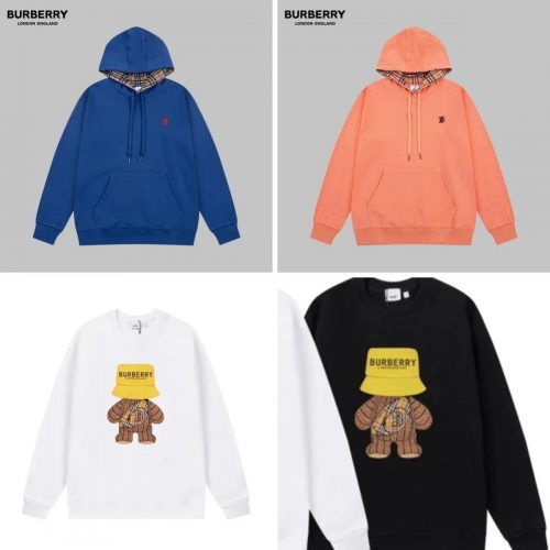 Burberry Thomas Bear and Check Graphic Hoodies and Sweatshirts Multicolor