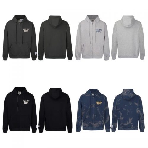 Gallery Dept. Zip-Up Hoodie Streetwear Sweatshirt Multicolor
