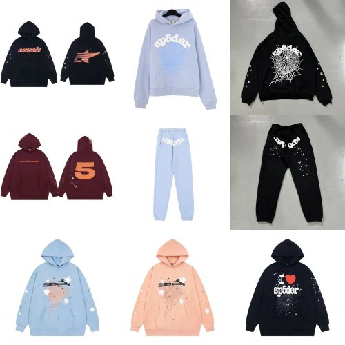 Sp5der Sp5der Graphic Print Streetwear Hoodie and Joggers Multicolor