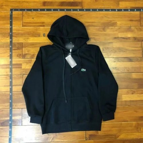 Lacoste Zip-Up Hoodie Classic Casual Sweatshirt Black