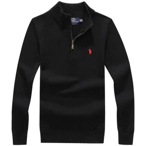 Ralph Lauren Quarter-Zip Knit Sweater Black