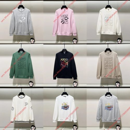 Loewe Anagram Embroidered Cotton Sweatshirt Multicolor