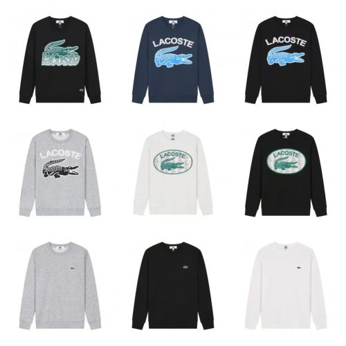 Lacoste Graphic Crewneck Sweatshirt Cotton Pullover Multicolor