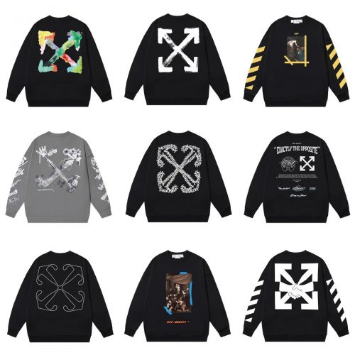 Off-White Graphic Print Crewneck Sweatshirt Black