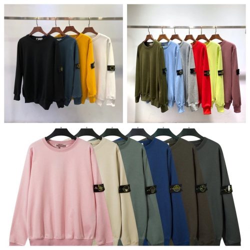 Stone Island Badge Crewneck Sweatshirt Casual Pullover Multicolor