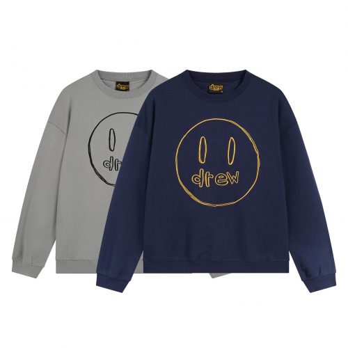 drew house Mascot Crewneck Oversized Sweatshirt Navy and Gray